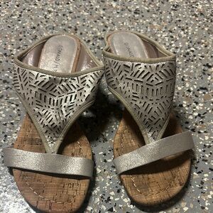 Women's Silver Sandals- Donald Pliner